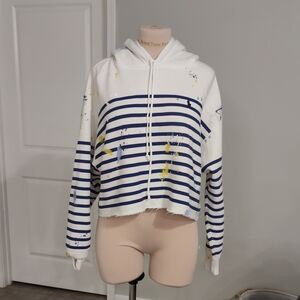 Ralph Lauren White and Blue Striped Women's Jacket